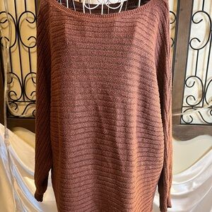 SHEIN Chocolate Off-the-Shoulder Sweater